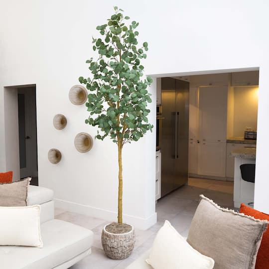 8ft. Potted Green Artificial Eucalyptus Tree